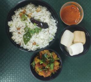 Coconut Rice with Veg Fry