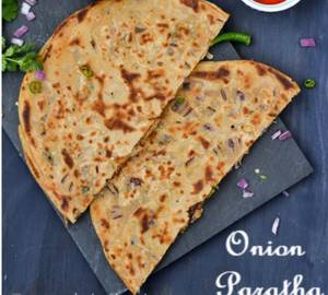 Onion Paratha With Curd