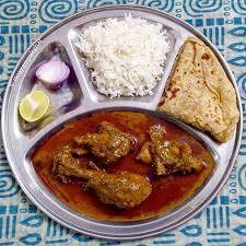 Chicken curry + roti + rice