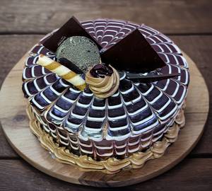Chocolate Zebra Cake (Eggless)