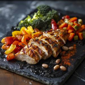High Protein - Roasted Chicken & Veggies Platter
