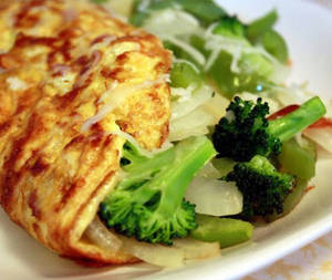 Cheese Omlette With Sauteed Vegetables