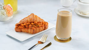 Croissant Sandwich and Beverage Meal