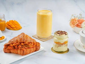 Mango Delights and Croissant Sandwich Combo