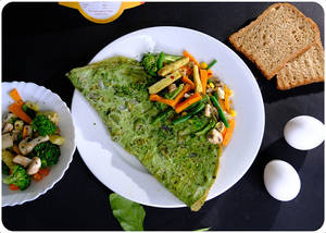 Bfcs Spinach Omelette With Sauteed Vegetables