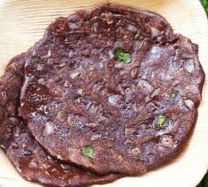 Ragi adai (with drumstick leaves)