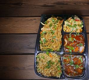 Chinese thali with pasta