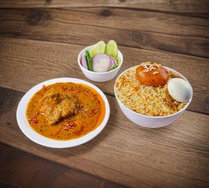 Chicken biryani with chicken chaap [1 piece]