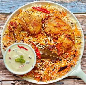 Chicken biryani with raita