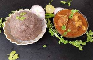 Ragi kali with chicken curry