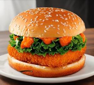Fried paneer masala burger