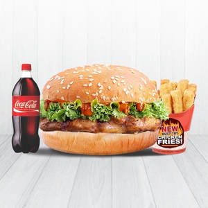 Me 10 ( Chicken Tikka Burger + C.fries + Drink )