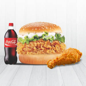 Me 16 ( Me Fried Chicken Burger + 1pc Chicken + Drink )