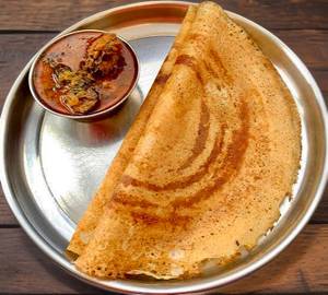 Dosa with chicken curry