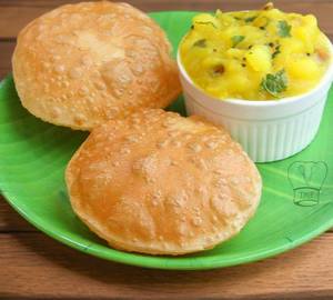 Poori with potato curry
