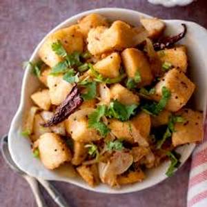 Fried idli made with 4 idlis