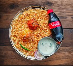 Chicken Biriyani + Gravy + Salad + Coke 500 Ml