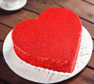 Red Velvet Heart Shaped Cake (500 Gms)