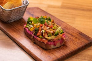 Beetroot Hummus Sandwich