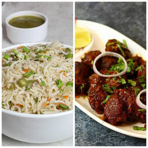 Veg Fried Rice + Veg Manchurian