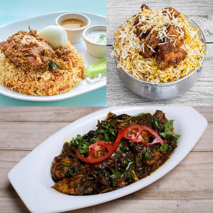 Chicken Fry Biryani+mughlai Biryani+chicken Roast Bone