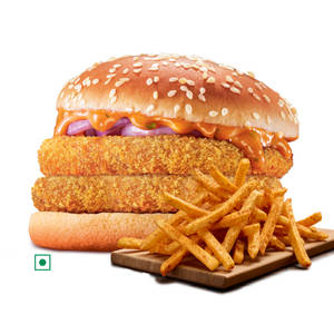 Crispy Veg Double Patty Burger+Medium Peri Peri Fries.