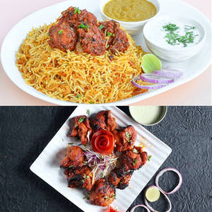 Chicken Fry Biryani + Chicken Tikka