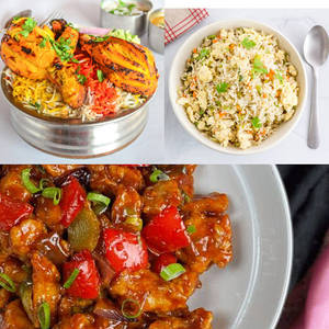 Kalmi Biryani+schezwan Egg  Fried Rice+chicken Manchurian