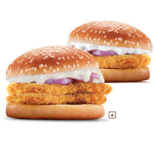 Crispy Chicken Burger+Crispy Chicken Double Patty Burger.