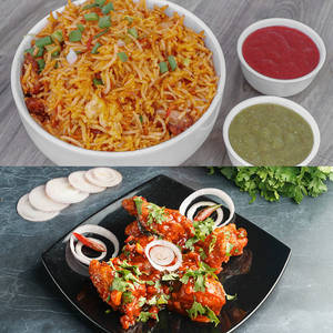Egg Fried Rice + Chicken 65