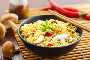 Onion Mushroom Fried Rice