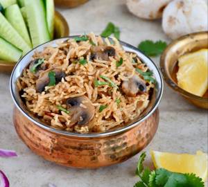 Mushroom Hyderabadi Biryani