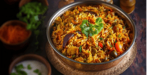 Veg Hydrabadi Biryani + Raita