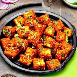 Schezwan Coated Paneer 