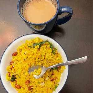 Indori Poha with Tea
