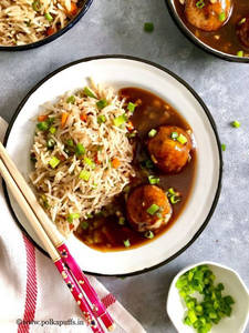 Veg Manchurian Rice/noodle Bowl