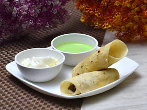 Chicken Shawarma Roll ( Serve With Mint Chutney)