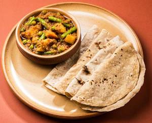 2 chapati with mix veg curry [1 bowl]