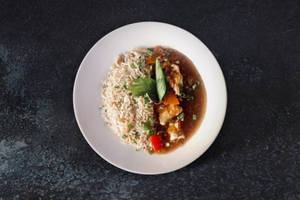 Roasted Chicken Tossed In Basil Sauce And Olive Oil