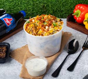 Family Pack 1200 Ml Chicken Biryani Combo Meal [Chicken Biryani +Brownie +Thums Up 600 Ml [