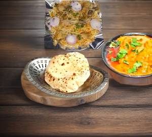 Half Biryani Hyderabadi =Half Tava Chicken, 4 Roti