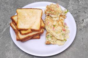 Egg omelette with Bread