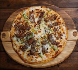 Chicken sikh kabab pizza