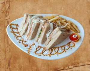 Coleslaw Sandwich & French Fries