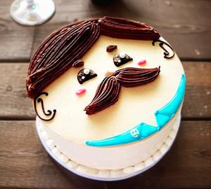 Father's Day Face Cake Vanilla Flavour