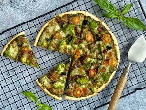 Pesto Pizza With Sweet Caramelized Onion