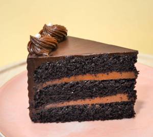 Eggless Belgian Chocolate Cake Slice