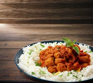 Chawal With Sayabeen Sabji