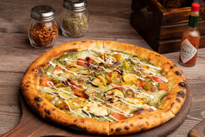 Pesto Grilled Veggies Pizza