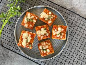 Pav Bhaji Cheese Toast Squares